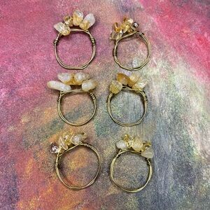 Elegant Gold Wire Wrapped Citrine Rings